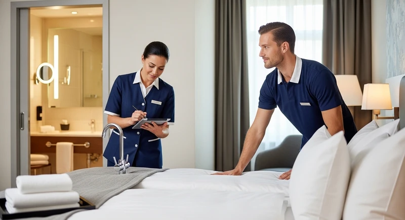 Ausgebildetes Housekeeping-Personal bei der Arbeit