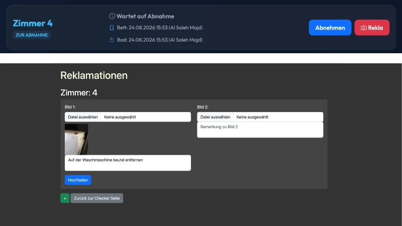 Dokumentation und Behebung von Fehlern im Housekeeping